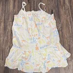 La Hearts White Mini Dress with Colorful Print